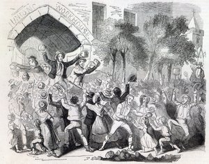 1842年のストックポートの作業所への攻撃 作： English School